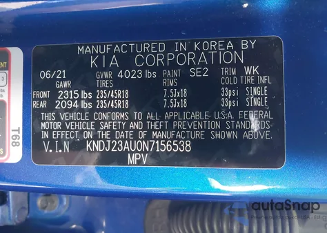 2022 Kia Soul X-Line из США, поврежденный, VIN KNDJ23AU0N7156538